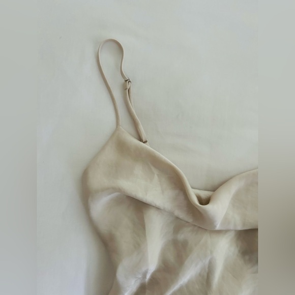 Wilfred Cream Satin Cowlneck Slip Dress - Picture 4 of 5